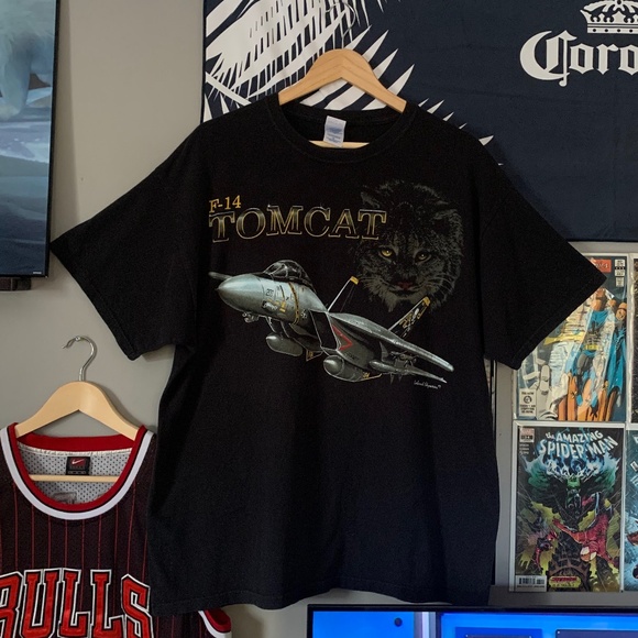 Vintage F-14 Tomcat Graphic T-shirt - Picture 1 of 5